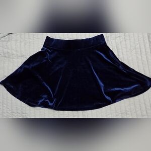 Forever 21 Deep Blue Velvet Mini Skirt